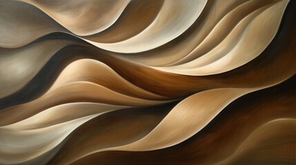 flowing, wave-like patterns in mocha mousse tones, combined with subtle highlights and shadows, creating a sense of smooth movement and depth