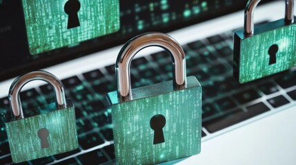Digital Padlocks Show Notebook Security Generative AI