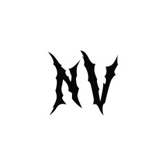 NV monogram logo design letter text name symbol monochrome logotype alphabet character simple logo