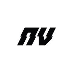 NV monogram logo design letter text name symbol monochrome logotype alphabet character simple logo