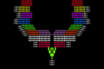 Modern colorful jewelry fine art design collar.