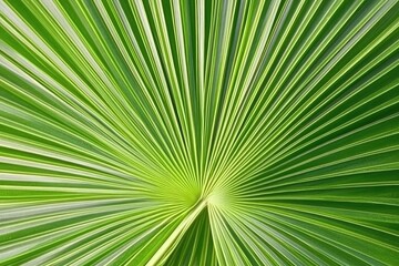 Obraz premium Vibrant Green Palm Leaf Texture: Close-Up Photography of Tropical Foliage