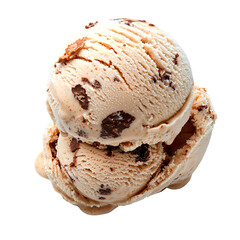 Creamy chocolate chip ice cream scoops, dessert, studio shot, food photography, website