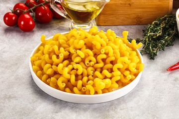 Italian cuisine - dry cellentani pasta