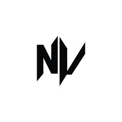 NV monogram logo design letter text name symbol monochrome logotype alphabet character simple logo