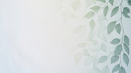 Soft green leaves on a light background.