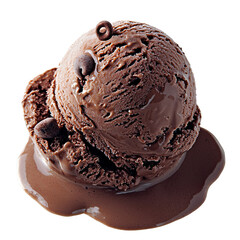 Melted chocolate ice cream scoop, studio shot, dessert, sweet treat