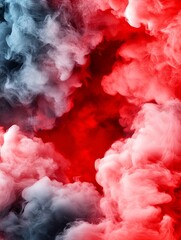Fototapeta premium Dark Smoke Clouds with Red Lighting