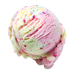 Swirled ice cream scoop, sprinkles, studio, dessert, food advertising