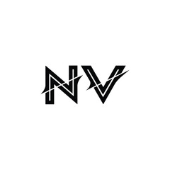 NV monogram logo design letter text name symbol monochrome logotype alphabet character simple logo