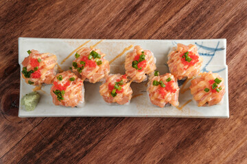 Japanese Food: Spicy Salmon Makizushi