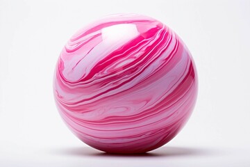 Fototapeta premium Abstract Photo of Pink Marble Ball on White Surface