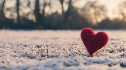Fototapeta premium Winter Wonderland Heart A Snowy Love Symbol