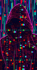 Vibrant colorful hacker cybersecurity background wallpaper