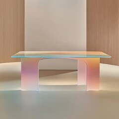 Pastel Gradient Glass Coffee Table
