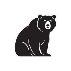 minimalist bear logo. vector illustration