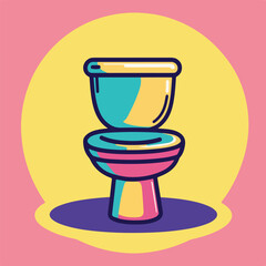 Person Sitting on Toilet Using Phone – Modern Bathroom Vector Illustration for Relaxation, Productivity, and Humor Art & Illustration