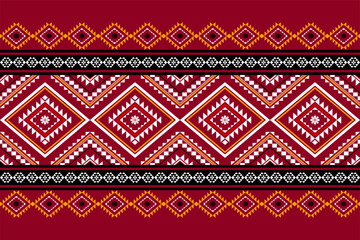 Geometric ethnic oriental seamless pattern traditional Design for background, carpet, wallpaper, clothing, wrapping, Batik, fabric, Vector, illustration, embroidery style, sadu, color.