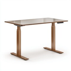 Modern Adjustable Height Standing Desk with Glass Top.