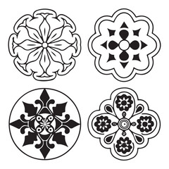 Ornamental mandala with golden color arabesque floral pattern islamic east style,Figure mandala for coloring