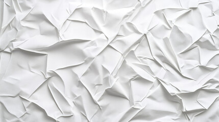 Obraz premium High - Quality Background of White Crumpled, Creased, Glued and Wrinkled Paper Poster Texture, Ideal for Vintage or Artistic Design