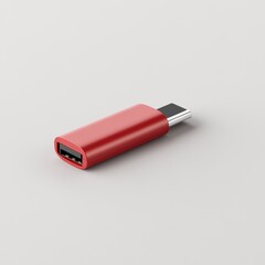 Red USB-C to USB-A Adapter