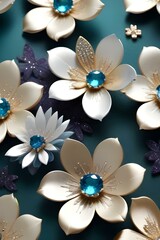 Obraz premium Glittery flowers with gemstone like petals