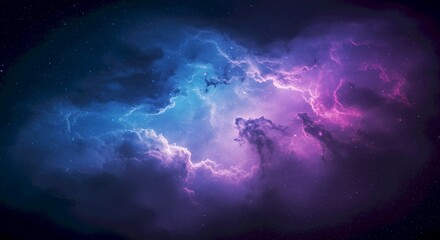Fototapeta premium Cosmic Nebula Purple and Blue Galaxy Background
