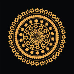 Golden  round mandala design vector illustrator 