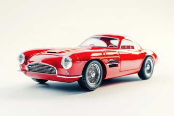 Naklejka premium Classic Red Sports Car On White Background