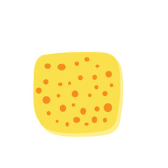 Flat design Illustration of cheese with holes in abstract shape 
