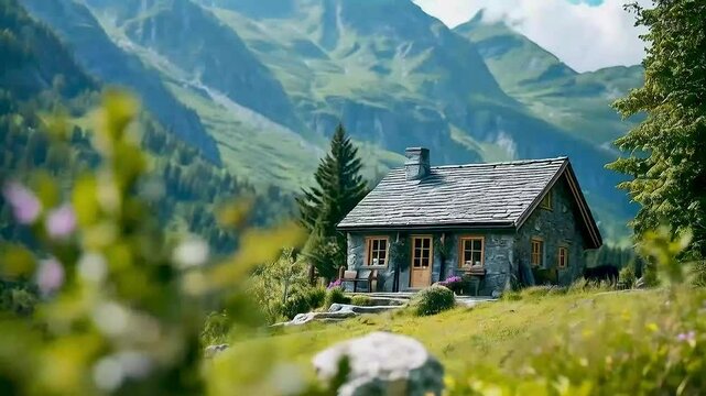 a chalet in the mountains