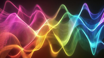 Obraz premium Abstract Rainbow Waves: A Symphony of Color and Light