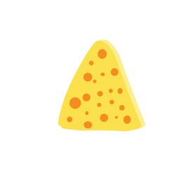 Flat design Illustration of cheese with holes in abstract shape 