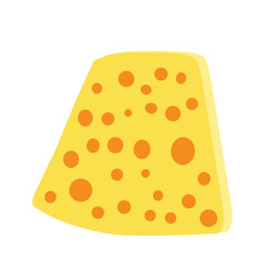 Flat design Illustration of cheese with holes in abstract shape 