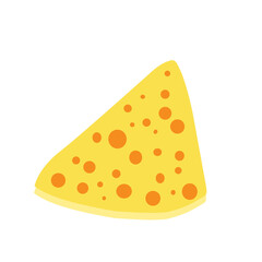 Flat design Illustration of cheese with holes in abstract shape 