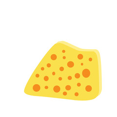 Flat design Illustration of cheese with holes in abstract shape 