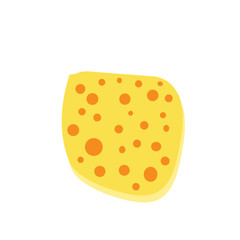 Flat design Illustration of cheese with holes in abstract shape 