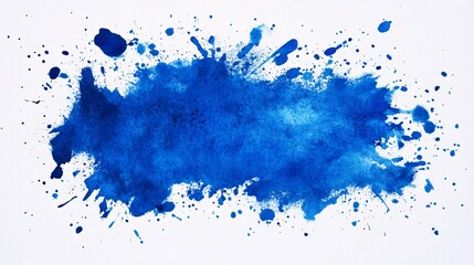 Obraz premium Abstract blue watercolor splashes on a minimalist white background