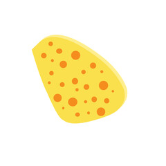 Flat design Illustration of cheese with holes in abstract shape 