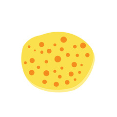 Flat design Illustration of cheese with holes in abstract shape 
