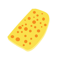 Flat design Illustration of cheese with holes in abstract shape 