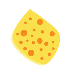 Flat design Illustration of cheese with holes in abstract shape 