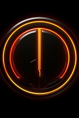 sleek, glossy coin or token with a vibrant orange gradient and neon glow effect 