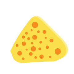 Flat design Illustration of cheese with holes in abstract shape 
