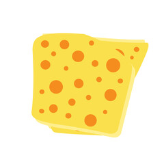 Flat design Illustration of cheese with holes in abstract shape 