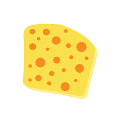 Flat design Illustration of cheese with holes in abstract shape 