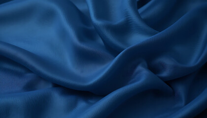 Obraz premium abstract minimalist silk wavy fabric blue color texture surface, vintage touch, simple, close up,