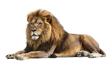 Obraz premium Majestic Lion on transparent background PNG.