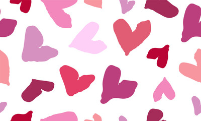 repeat pattern of pink heart on white background, replete image, design for fabric pattern
